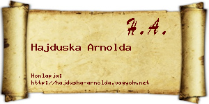 Hajduska Arnolda névjegykártya
